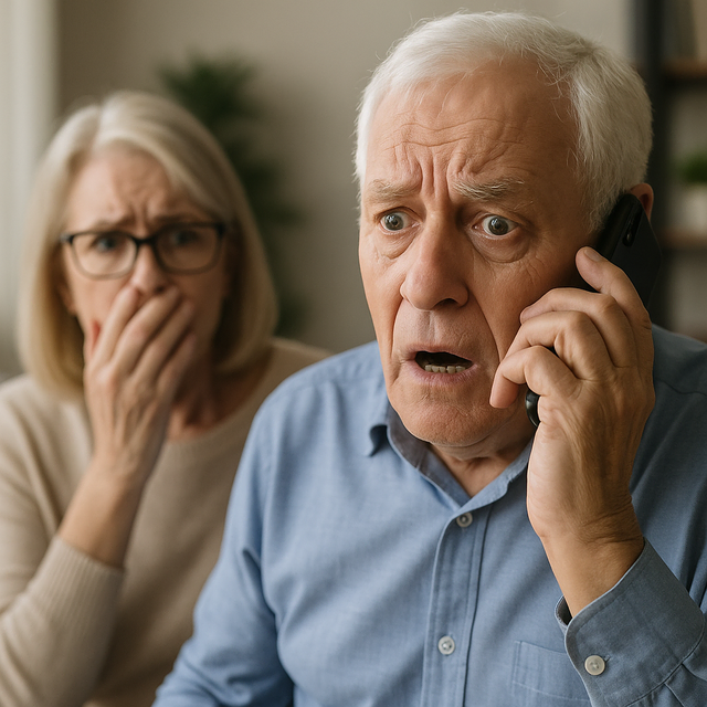 Der Schockanruf begeisterte zwei Senioren nur wenig, doch sie spielten mit und luden zur Geldübergabe die Polizei ein. Symbolbild KI-generiert, kein echtes Foto. | Foto: KI-generiert mit ChatGPT/OpenAI