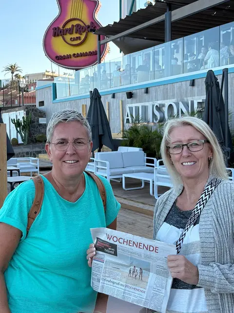 Silke Mohorn, Sylvia Uber, ihre Partner und das Wochenende waren zusammen auf Gran Canaria in Playa del Ingles. | Foto: Sylvia Uber