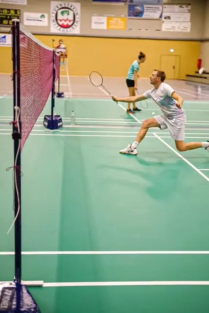 Alles fertig zum Start der 2. Badminton-Bundesliga in Witzhelden. Foto: Matthias Stemmer