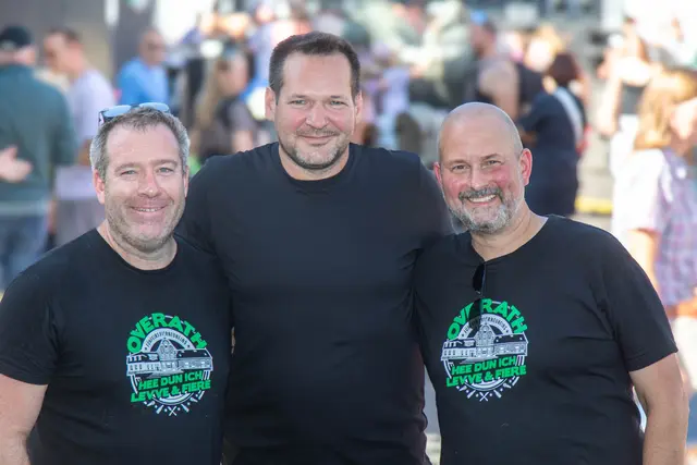 Andreas Koschmann (v.l.), Daniel Wester und Stephan Pörings organisieren das Stadtfest. Foto: Axel König