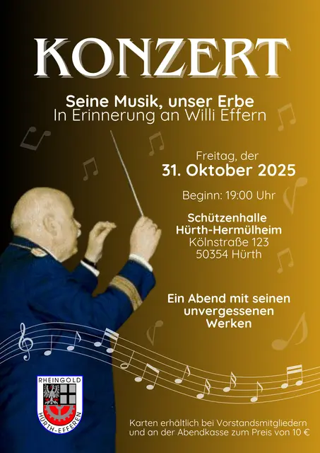 Das MC "Rheingold" erinnert an seinen langjährigen Leiter Willi Effern mit einem Konzert in der Schützenhalle Hermülheim. | Foto: Foto: MC Rheingold