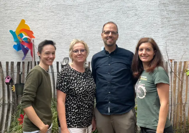Der Ambulante Kinder- und Jugendhospizdienst Rhein-Sieg – (von links:) Ilay Schüssler, Petra Daumann, Christian Weyer und Kathrin Kopp – unterstützt Familien von schwerstkranken Kindern und Jugendlichen.  | Foto: Kinderhospizdienst