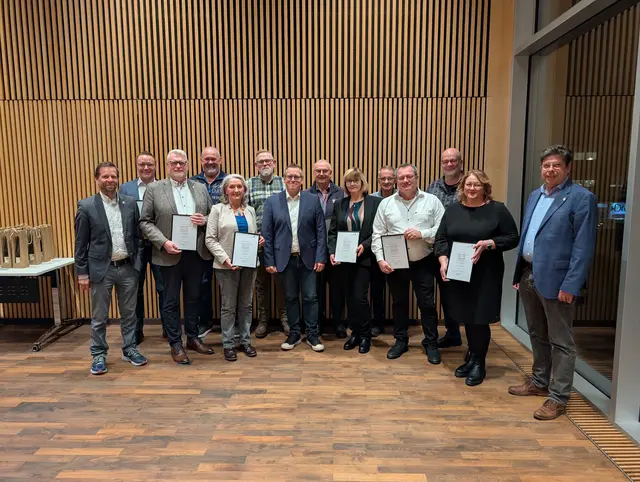 In einer Feierstunde wurden die Ortsbürgermeisterinnen und Ortsbürgermeister der neuen Wahlperiode in ihr Amt eingeführt.  | Foto: Stadt Bedburg