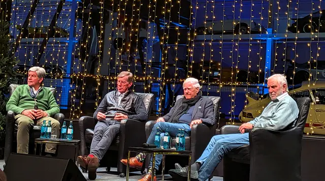 Talk Runde Walter Röhrl, Christian Geistdörfer und Roland Kussmaul.