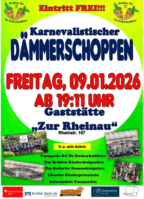 Beim diesjährigen Dämmerschoppen dürfen sich die Besucher auf einen karnevalistischen Abend mit Musik und Programm freuen.  | Foto: KG"De Zuckerknöllche"