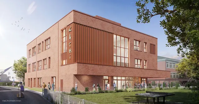 Visualisierung der Katharina-Henoth-Gesamtschule Nürnberger Straße. | Foto:  abj Architekt:innen / dreidesign GmbH