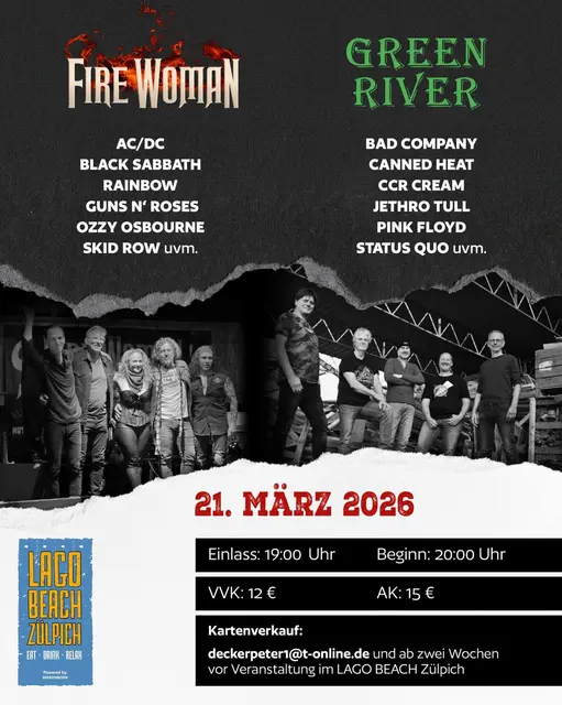 Foto: Fotos: Mit freundlicher Genehmigung und Dank an LAGO BEACH, Peter Decker, GREEN RIVER, FIRE WOMAN, Chris Fritsch und Archiv
