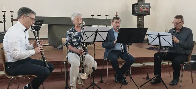 "Die KlariNetten" (von links): Holger Egger, Barbara Wasserheß, Jochen Wenz und Tilmann Kramer. | Foto: Bürgergemeinschaft Deichhaus