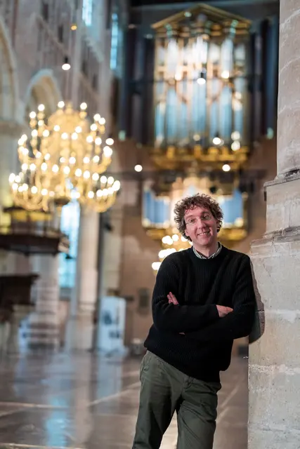 Organist Leon Berben. | Foto: M. van Bemmelen / Pieterskerk Leiden