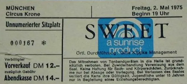 Foto: Fotos mit Genehmigung und Dank an THE SWEET, Die Kantine, Dirk Zimmer und Archiv