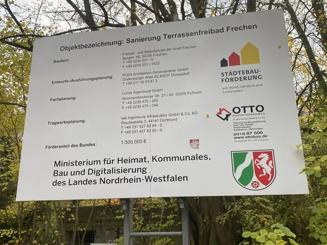 Hier sind die Verantwortlichen Planer und das Bauunternehmen  gelistet. Die Sanierung Terrassenfreibad Frechen wurde mit 1.500.000 Euro vom Land NRW gefördert !  | Foto: Foto Günther Nichau