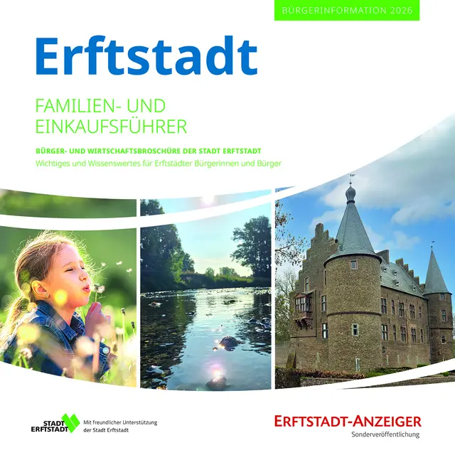Die 36 Seiten starke Bürger- und Wirtschaftsbroschüre wird vom Erftstadt-Anzeiger gemeinsam mit der Stadt Erftstadt produziert und dient als Serviceprodukt für Bürgerinnen und Bürger aus Erftstadt. | Foto: Erftstadt-Anzeiger