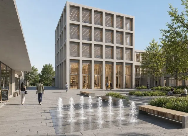 Für den Neubau des Bezirksrathaus Rodenkirchen schlägt Torsten Ilg (KSG) Fontänen vor. | Foto: Foto KSG Frei von Rechten Dritter