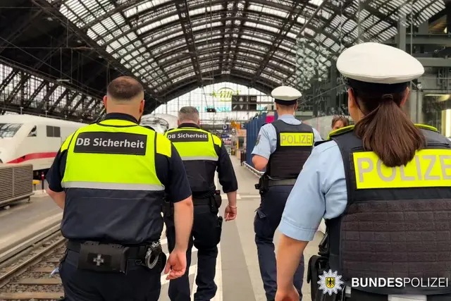 Gemeinsam auf Streife: Der Sicherheitsdienst der Deutschen Bahn und die Bundespolizei im Hauptbahnhof Köln. | Foto: Bundespolizei
