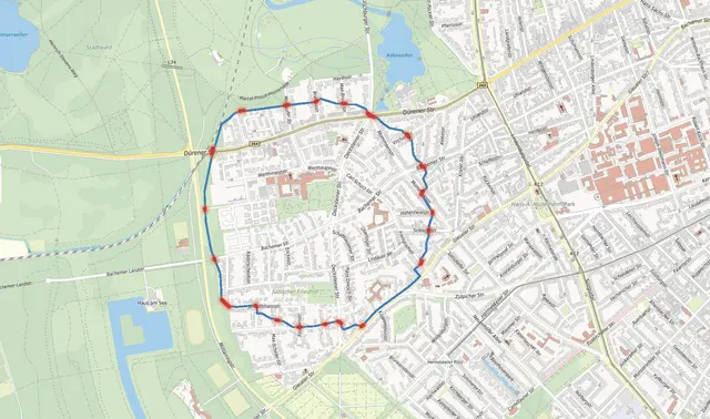 Der gekennzeichnete Bereich muss evakuiert werden. | Foto: Stadt Köln