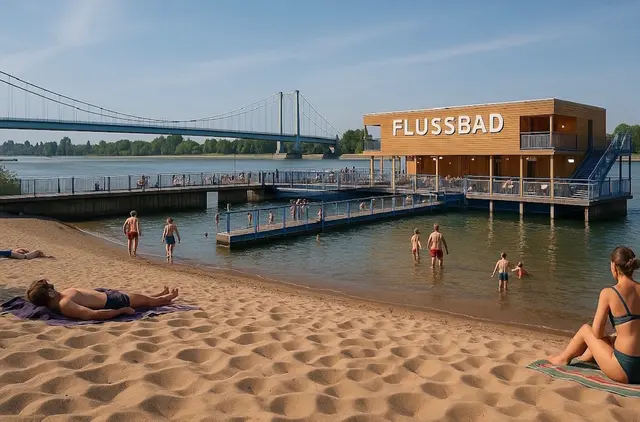 Die Kölner StadtGesellschaft KSG kritisiert erneut das pauschale Badeverbot in Köln und fordert stattdessen ein Flussbad  | Foto: KSG Pressefoto Frei von Rechten Dritter 