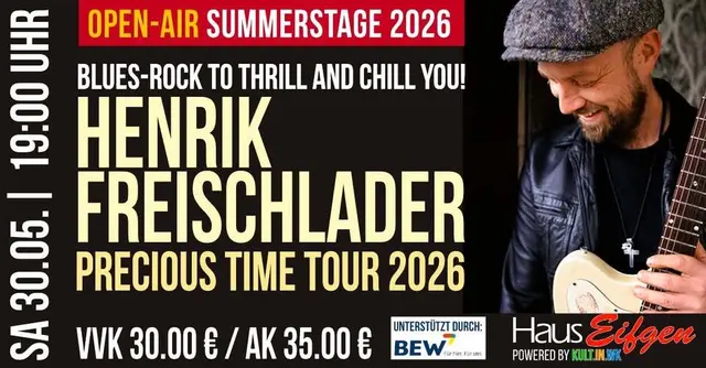 Foto: Fotos mit Genehmigung und Dank an SUMMERSTAGE 2026, Haus Eifgen, Adrian Kunitz, Henrik Freischlader und Band und Archiv