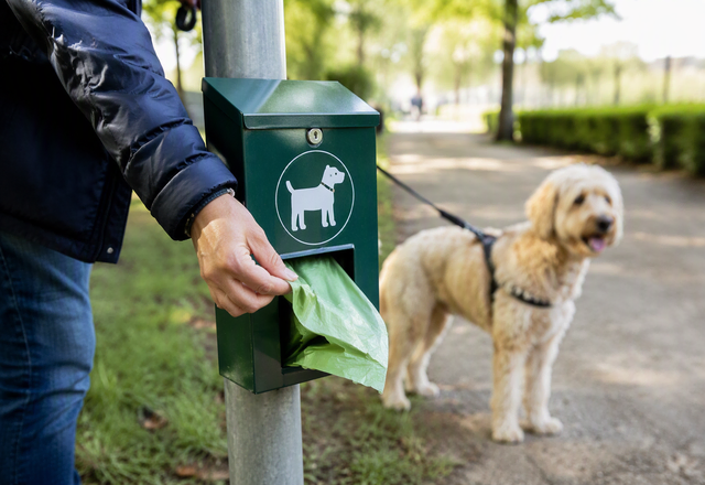 Hundekotbeutel, Dog Stations und Hundefreilaufflächen: Die Stadt verweist bei der geplanten Erhöhung der Hundesteuer auch auf diese Angebote für Hundehalter. | Foto: Montserrat Manke/ki-generiert mit Copilot
