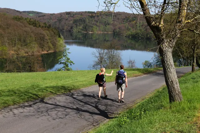 Auch die Wahnbachtalsperre bietet tolle Wandertouren ganz ohne Autos in schönster Natur. | Foto: Steimel