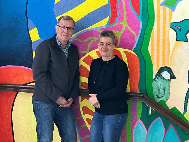 Das Leitungsteam der Musik- und Kunstschule: Matthias Fromageot (l.) und Birthe Metzler. Foto: Stadt Leverkusen 