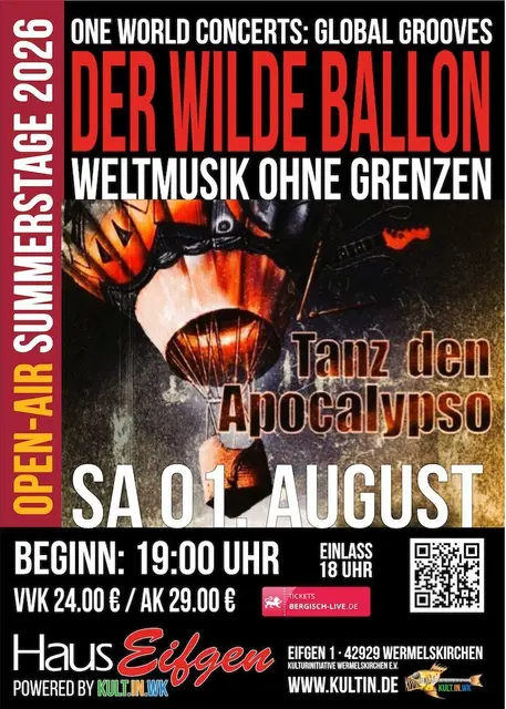 Foto: Fotos mit Dank und Genehmigung an alle Musiker "Der Wilde Ballon", Joachim Dette, Holger Schoeler, Raphael Winterbloom, Virtual Artists, Haus Eifgen, Adrian & Lisa Kunitz & das grandiose Eifgen-Team und Archiv