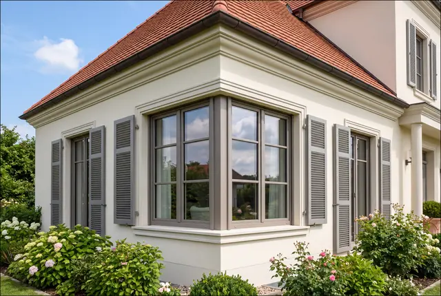 Mit modernen Fensterprofilen lassen sich historische oder regionaltypische Baustile bewahren und gleichzeitig die Vorteile moderner, pflegeleichter Kunststofffenster nutzen. So verlieren Häuser durch die Modernisierung nicht ihren individuellen Charakter. Foto.ki.veka