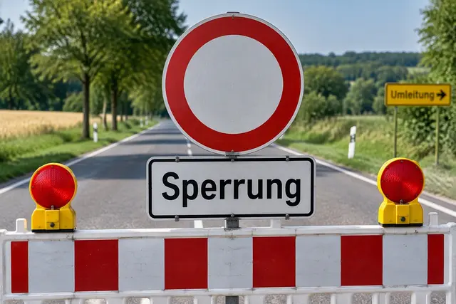 Die wichtige Landstraße, die Sindorf mit Königsdorf verbindet, wird in den Herbstferien teilgesperrt. | Foto: Foto: KI mit Copilot
