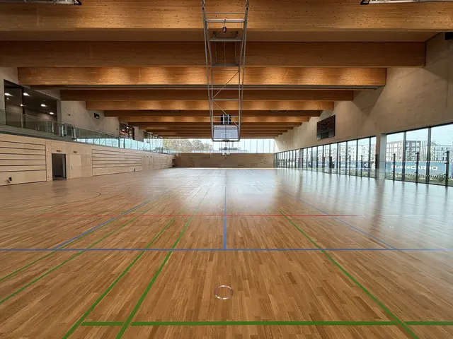 Viel Platz in der neuen Dreifach-Sporthalle. Foto: Stadt Leverkusen