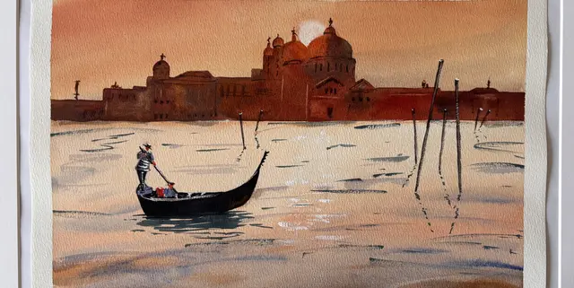 "Gondel" - Aquarell von Andrea Thomas | Foto: Andrea Thomas